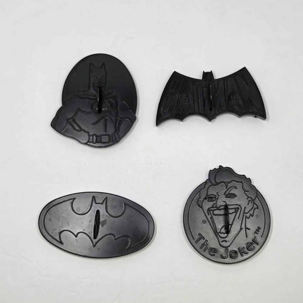 1989 Wilton Batman The Joker Cookie Cutter Set 4pc Black Plastic DC Vintage